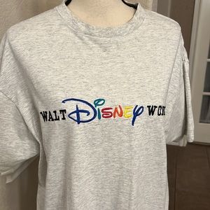Vintage Disney Orginal light gray multicolored embroidered short sleeve t-shirt